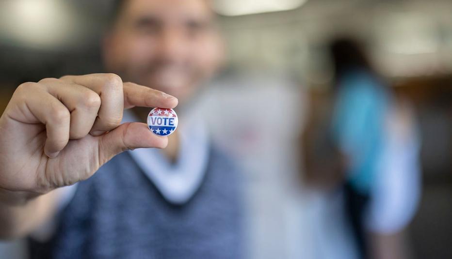 Proudly Displaying a Vote Button Proudly Displaying a Vote Button