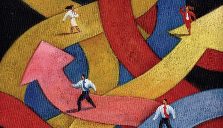 Business People on Different Career Paths Business People on Different Career Paths