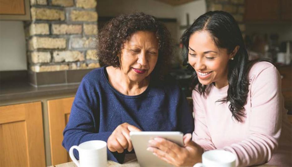 Daughter caregiving for mother Daughter caregiving for mother