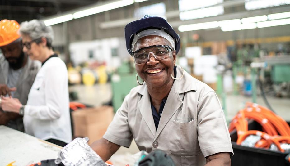Mature African American Woman at Work