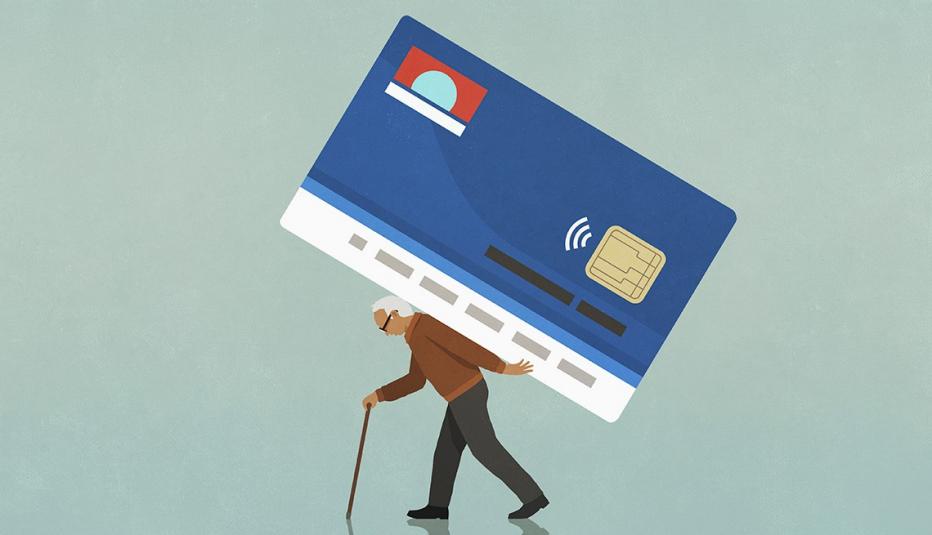 Older person carrying credit card Older person carrying credit card