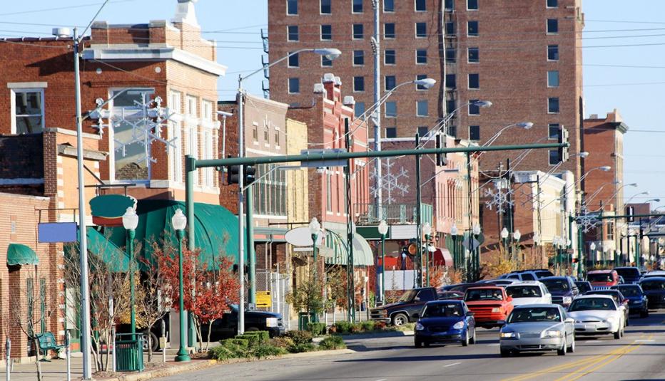 Cars Driving Through Downtown Fort Smith, Arkansas