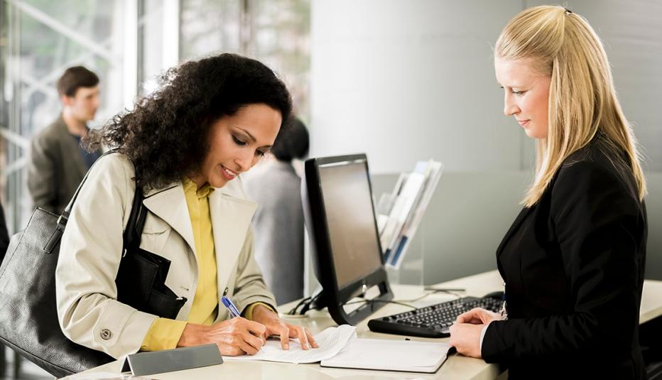 Woman banking