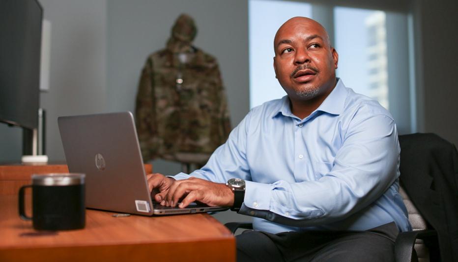 Veteran Using a Laptop Veteran Using a Laptop