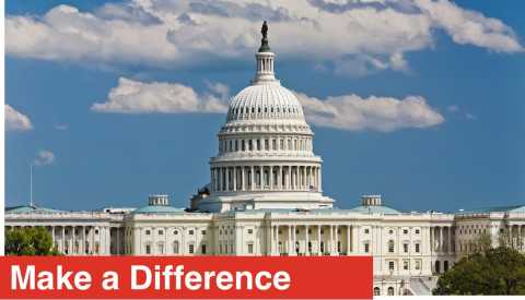 U.S. Capitol with a red Make a Difference bar at bottom