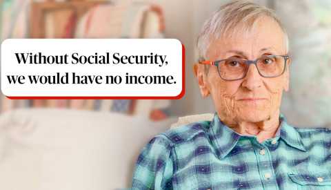 Social Security Is My Caregiving Lifeline a person with the words without social security we would have no income