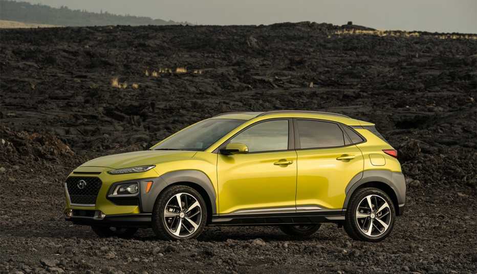 yellow Hyundai Kona