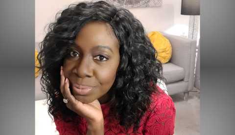 Elaine Swann, etiquette coach, in her living room