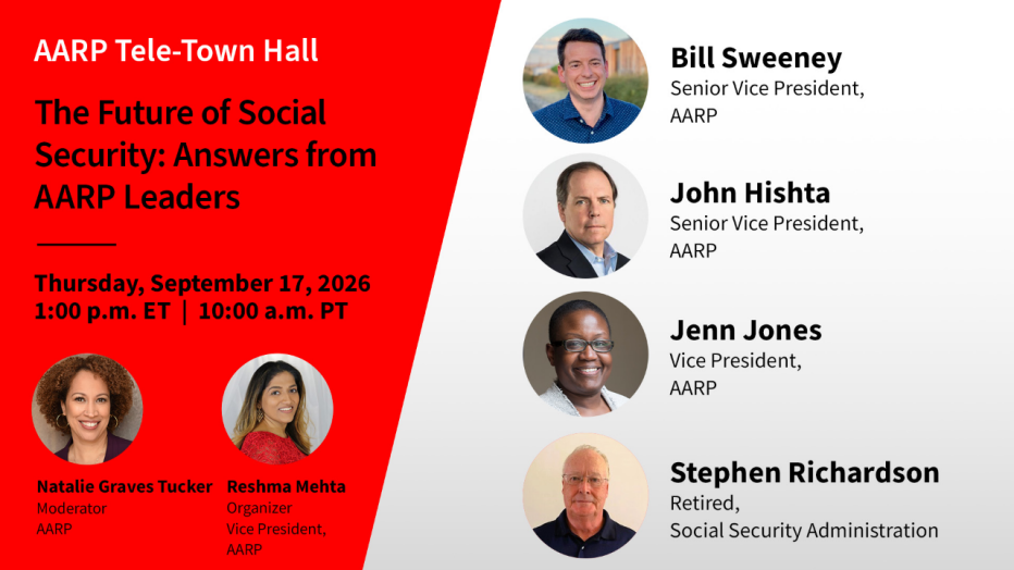 Information for the AARP tele-town hall on September 17, 2026 at 1 p.m. ET