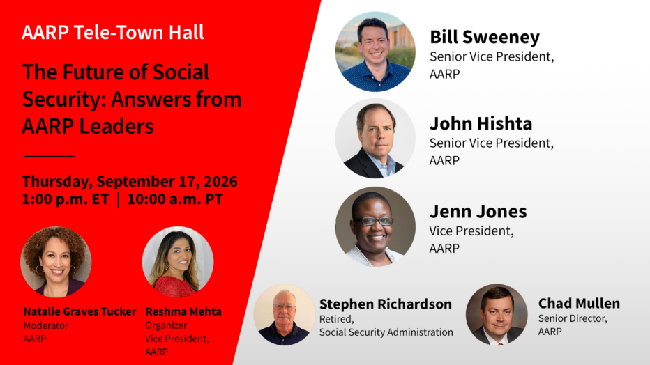 Informational image for an AARP Tele-Town Hall