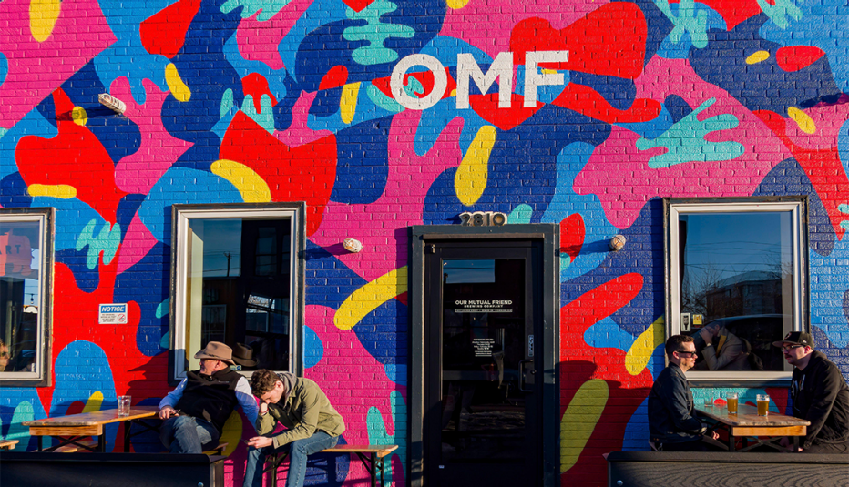 colorful graffiti in the river north arts district in denver colorado