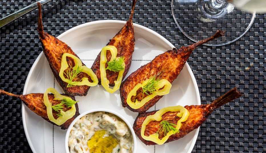 a plate of blowfish tails from north carolina