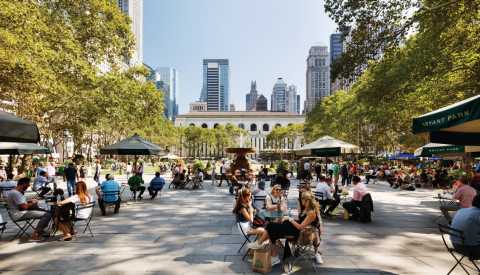 people outside the new york public library people outside the new york public library