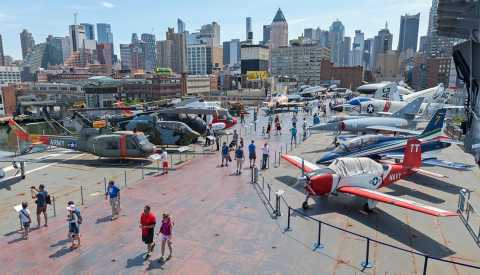 A view of the USS Intrepid Sea Air and Space Museum A view of the USS Intrepid Sea Air and Space Museum