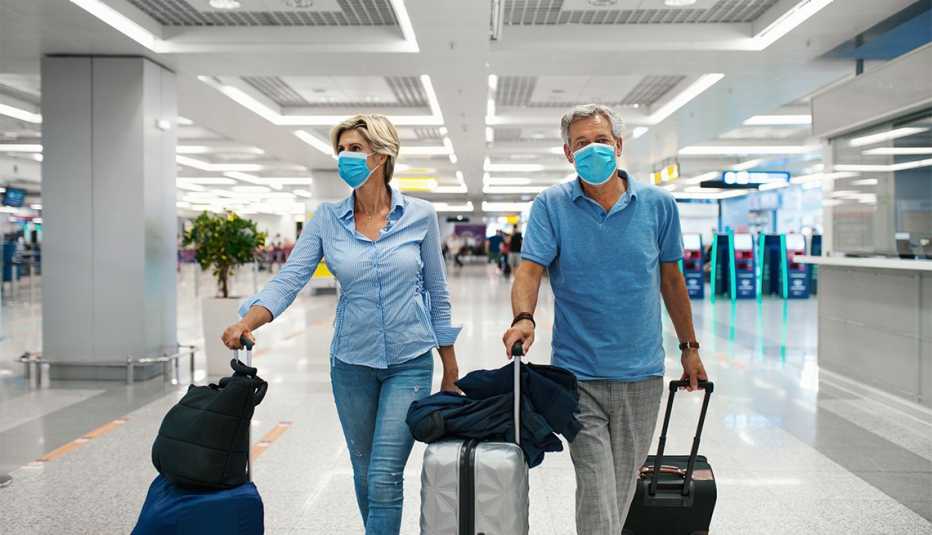 couple waiting for a flight 