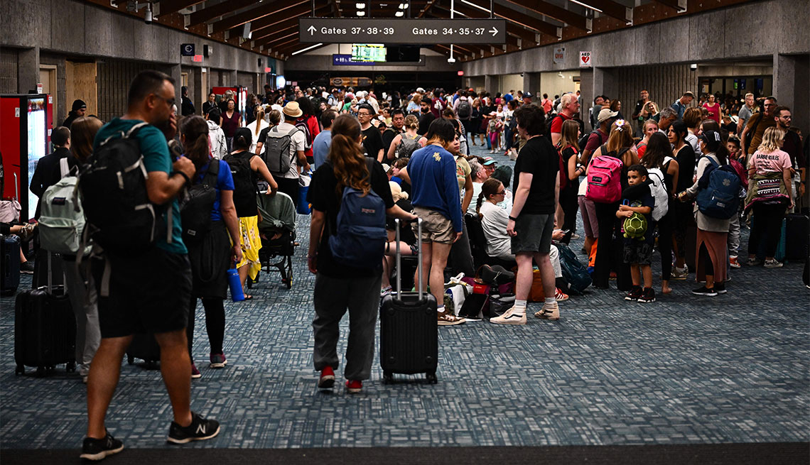 passengers wait to board flights at the kahului airport on maui hawaii