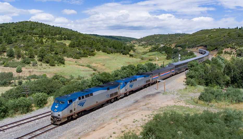 aerial view of the Southwest Chief near Keota, N.M.
