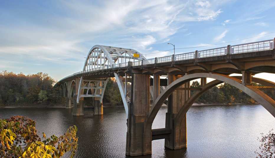 Bridge over body of water
