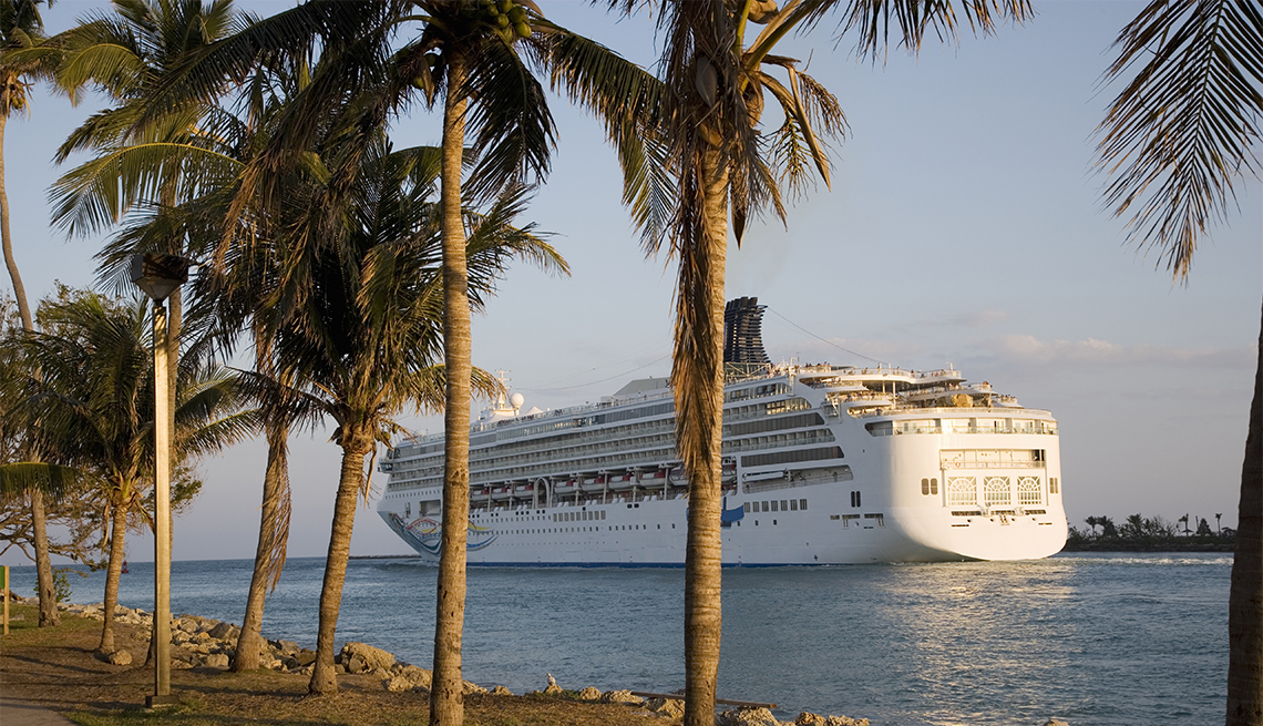 Cruise ship departing Miami
