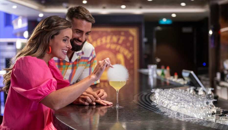 a smoking drink on the carnival mardi gras