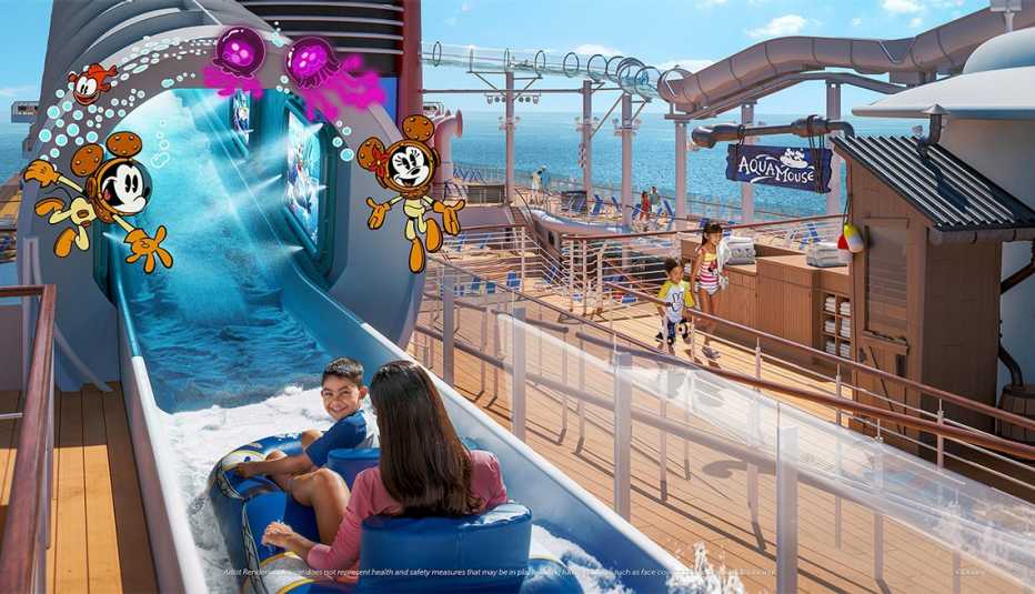 waterslide on Disney Wish cruise ship