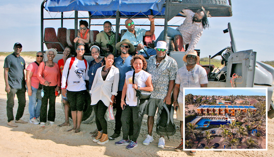 the waters and williams family on a group honeymoon in senegal and lamantin resort where they stayed