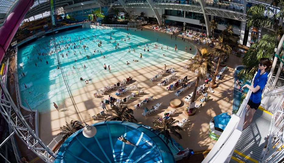 Visitors at World Waterpark in West Edmonton, Alberta, Best Indoor Water Parks
