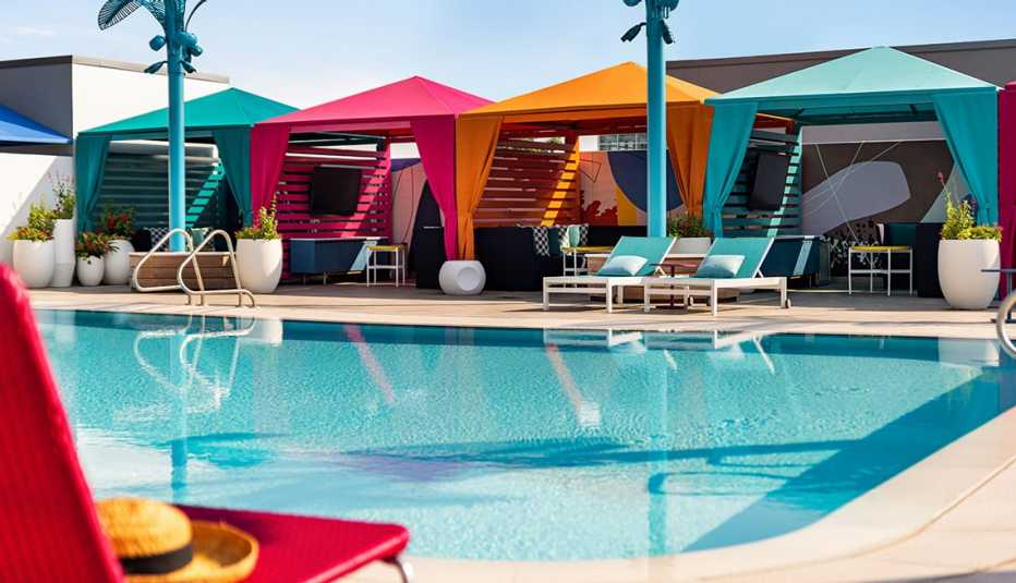 the pool at the wave hotel in the lake nona neighborhood of orlando florida