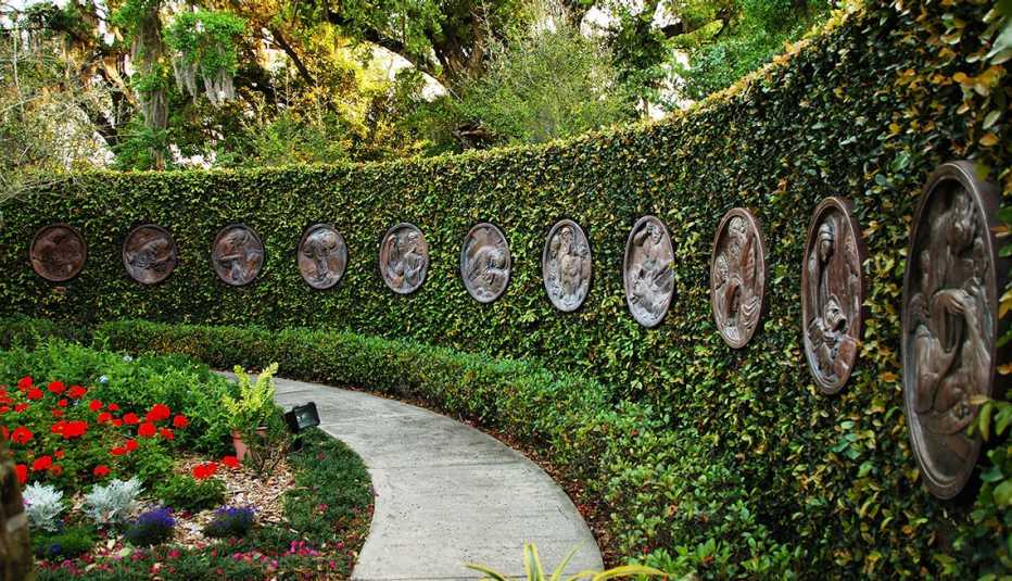 the sculpture garden at the albin polasek museum