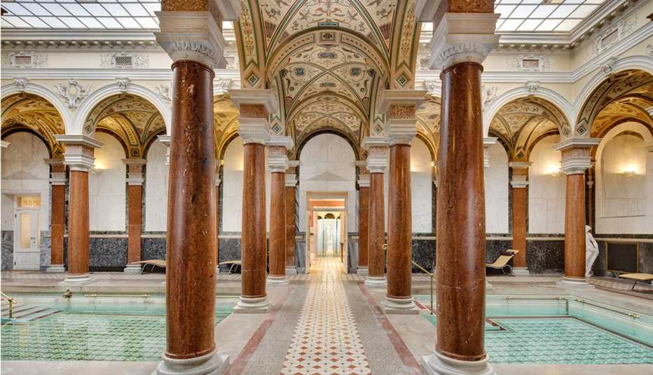 a roman bath at the spa at nove lazne in marianske lazne the czech republic