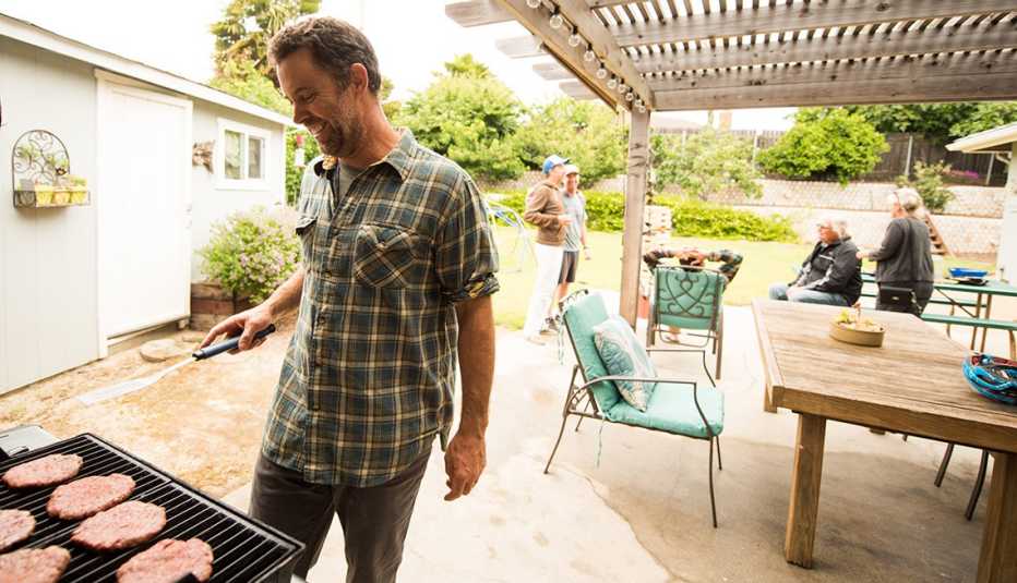 A family having a cookout