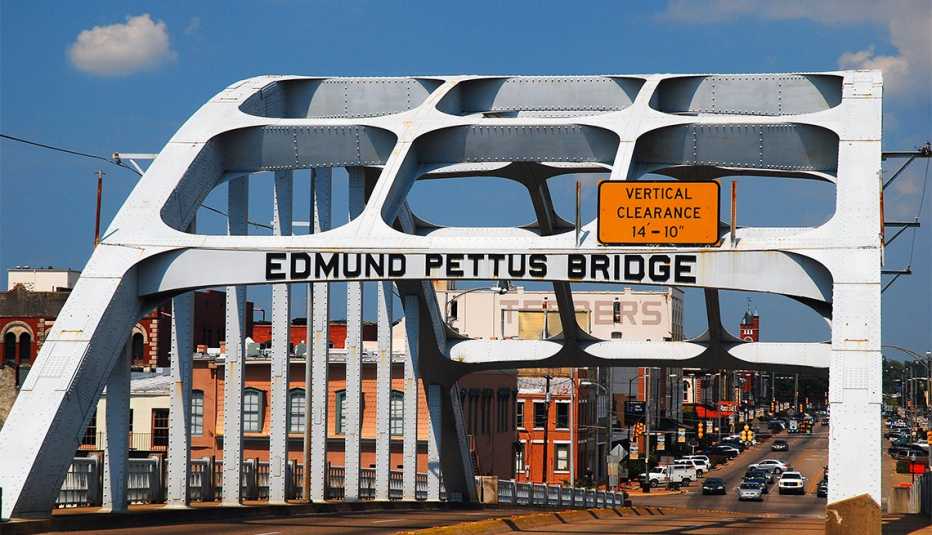 The Edmund Pettus Bridge, in Selma, Alabama was the scene of violent clashes as Martin Luther King led a march from Selma to Montgomery
