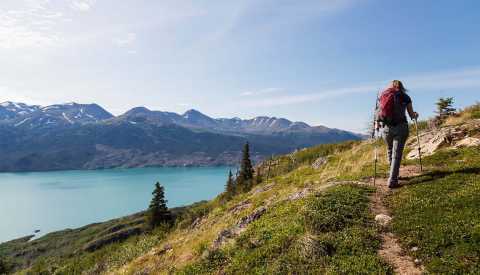 female hiker at Kenai National Wildlife Refuge 