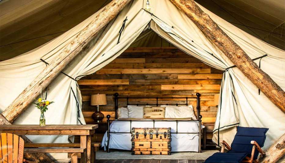 a tent at Conestoga Ranch