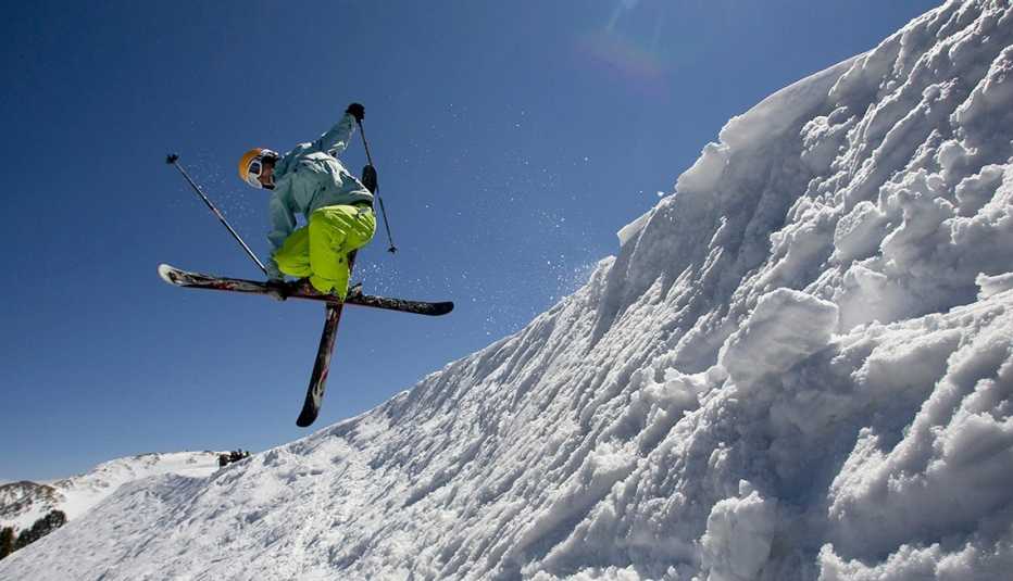 a skier airborne at Taos Ski Valley