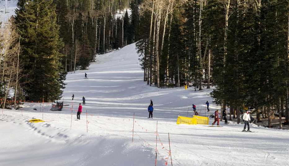 skiers at Snowbowl Flagstaff, Arizona