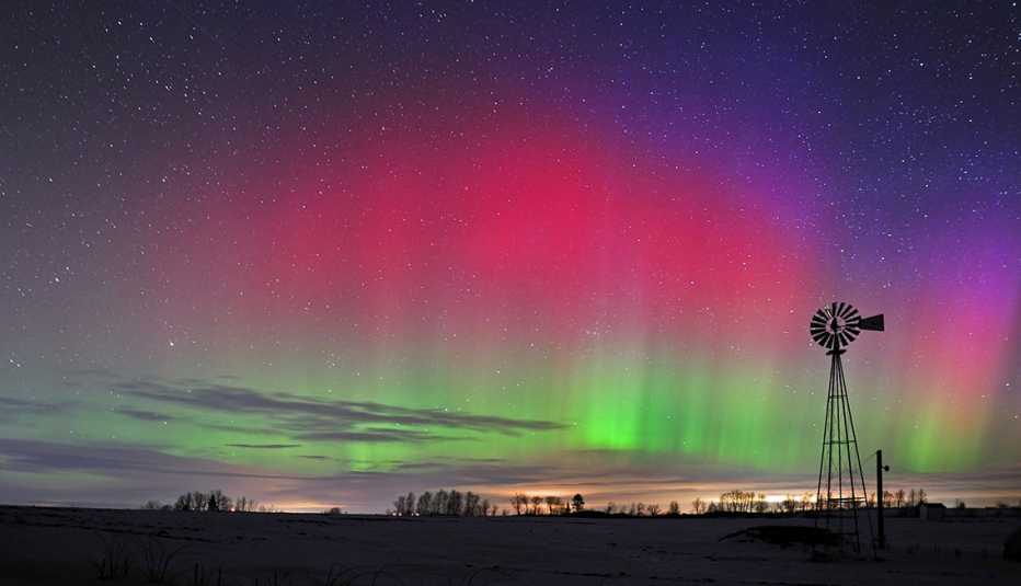 northern lights over maine