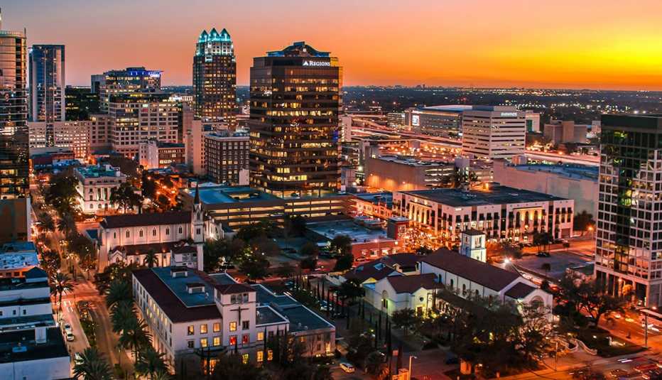 Orlando, Florida Skyline at Sunset, Long Weekend Getaway, Travel 