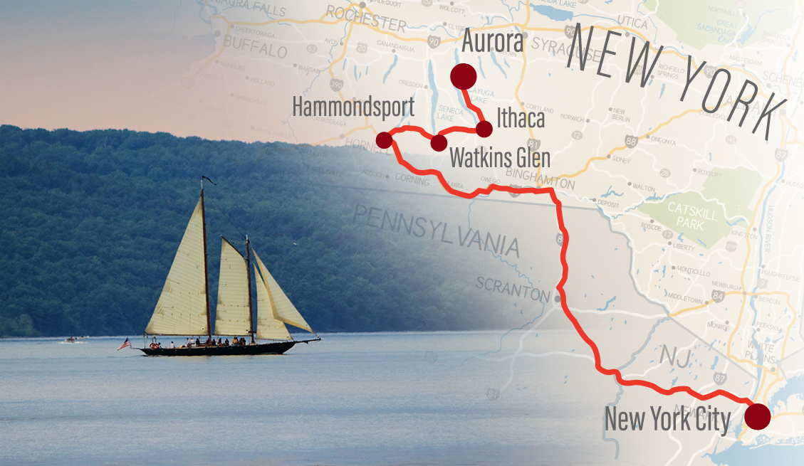 Upstate New York road trip map