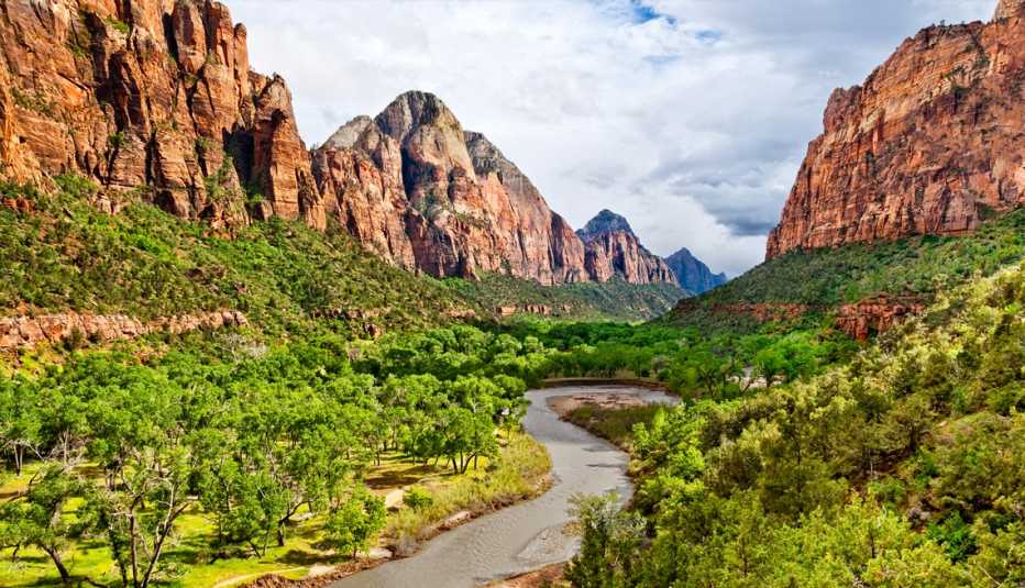 the virgin river in zion national park utah the virgin river in zion national park utah