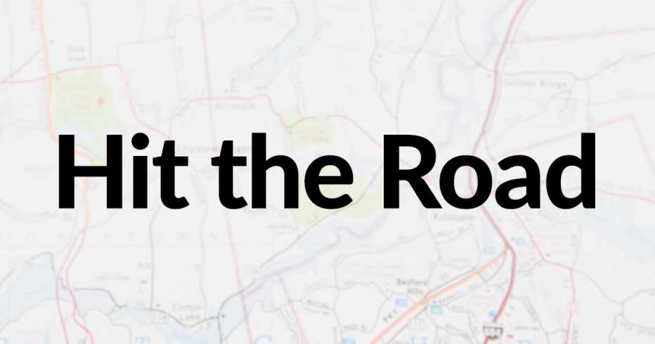a road map with hit the road written on it a road map with hit the road written on it