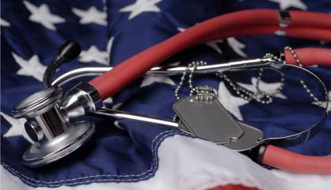 American Flag with Stethoscope