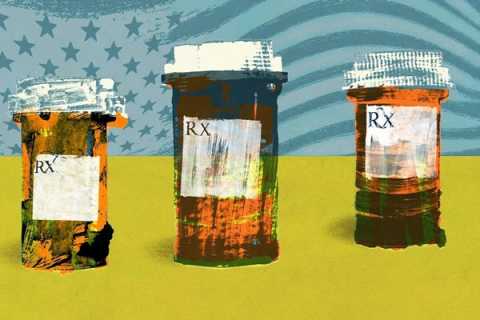 Illustration of pill bottles