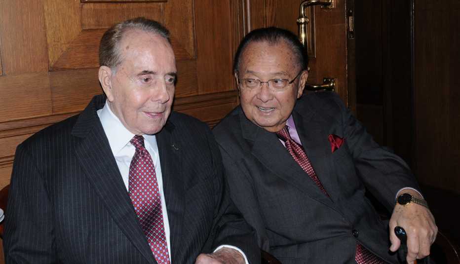 Senator Bob Dole, left, sitting with Senator Daniel Inouye Senator Bob Dole, left, sitting with Senator Daniel Inouye