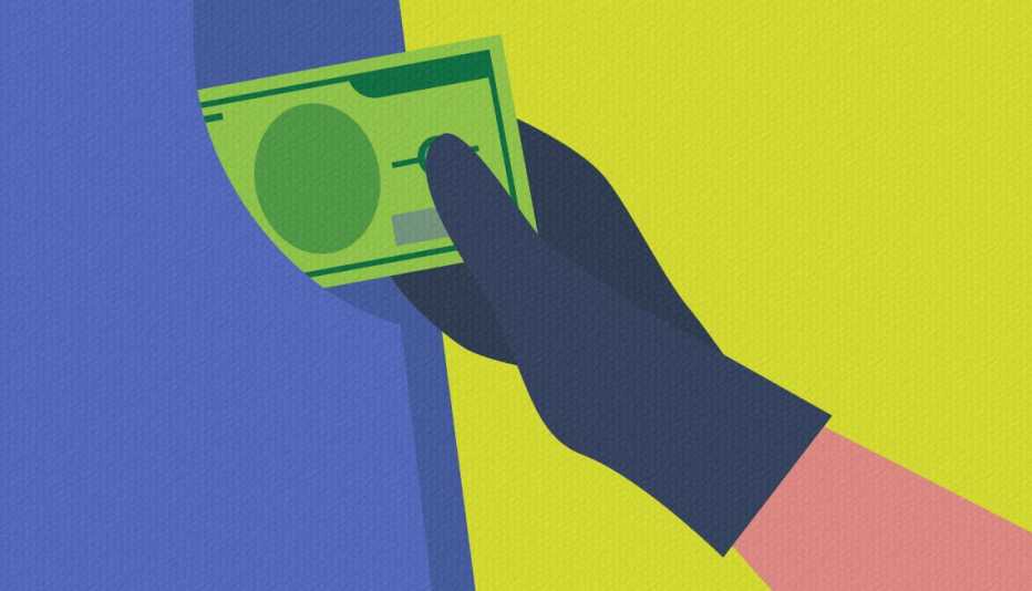 gloved hand stealing money from a person's pants pocket