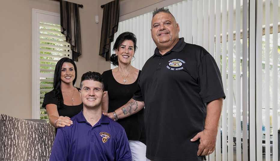a family standing for a photo