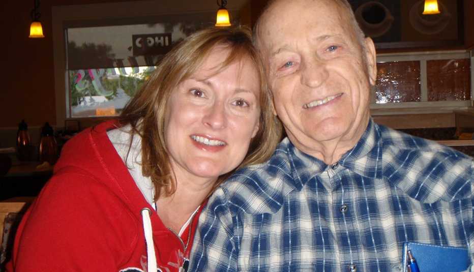 amy goyer and her father at her fiftieth birthday 