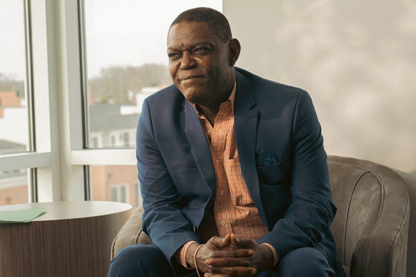 Veteran Butler Obasogie sitting in a chair
