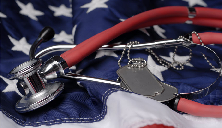 American Flag with Stethoscope