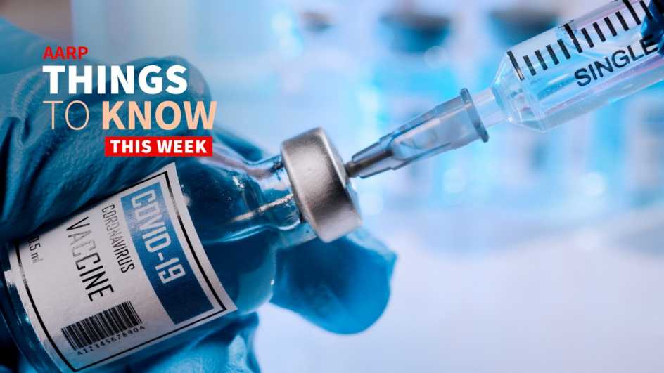 A photo shows a syringe drawing fluid from a Covid-19 bottle.